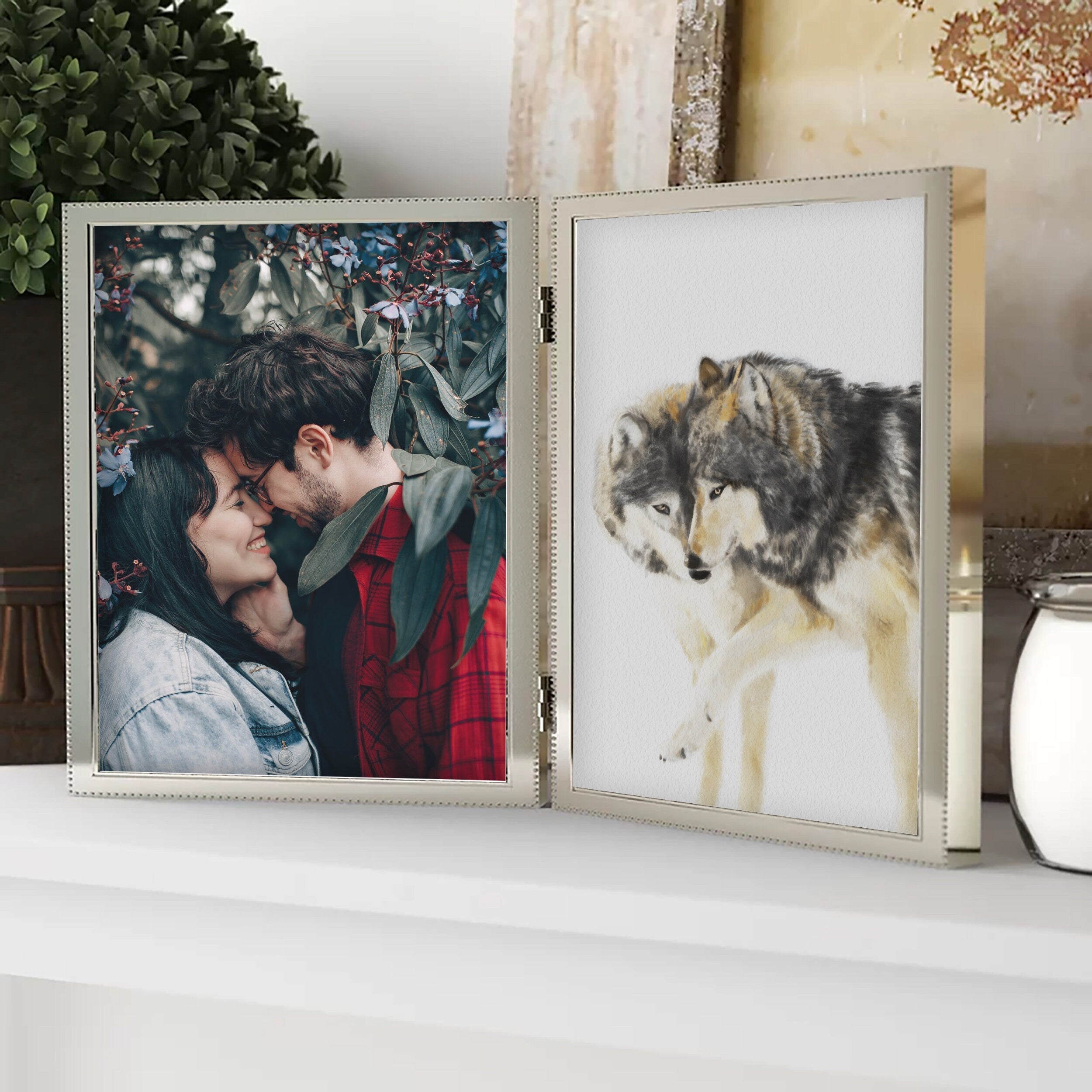 Wolves Couple Art Print: Sweet Anniversary Gift for Wife