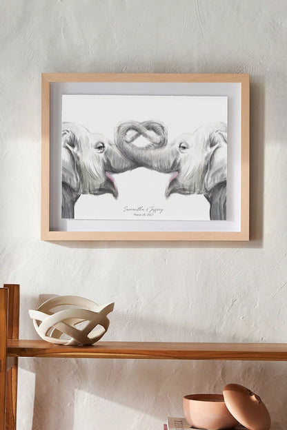 Personalized Elephants Art Print