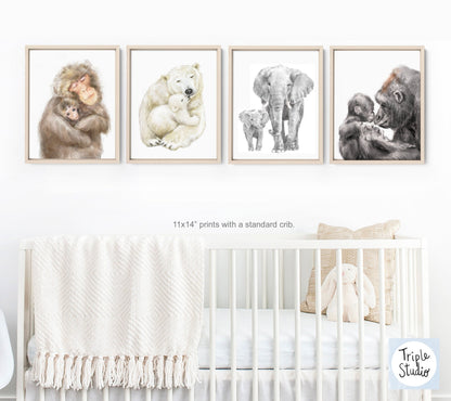 Polar Bear Baby and Mother Art Print