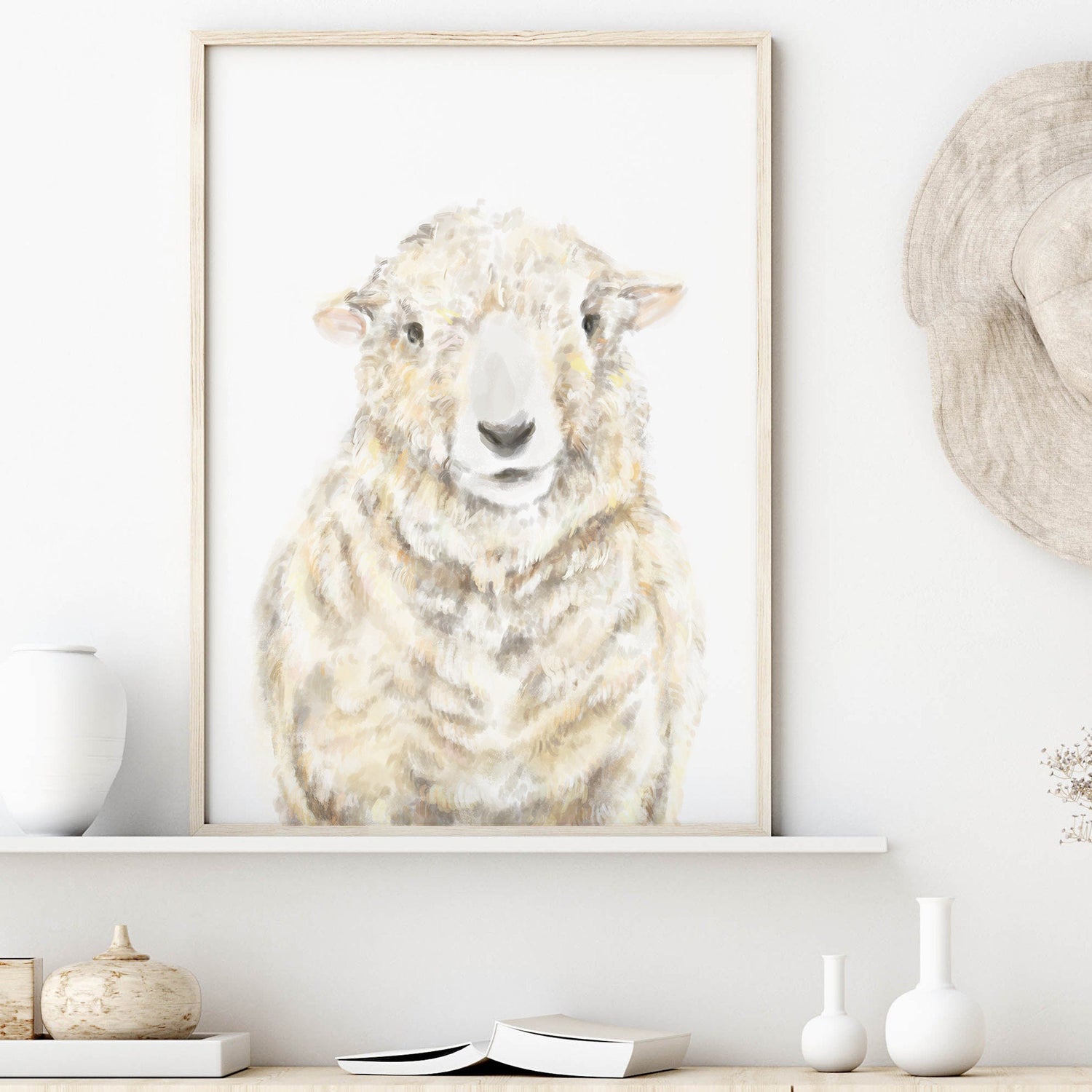 Farmhouse Sheep Art Print -