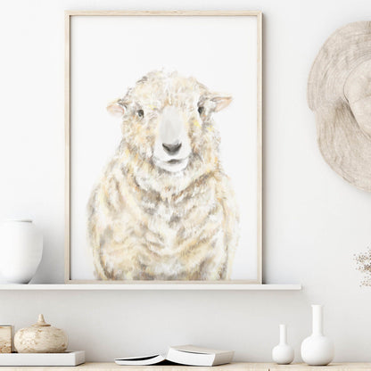 Farmhouse Sheep Art Print -