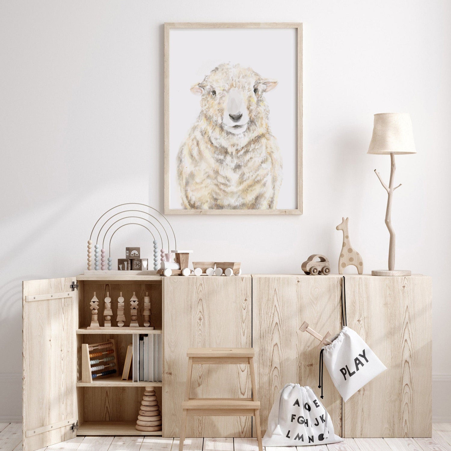 Farmhouse Sheep Art Print -