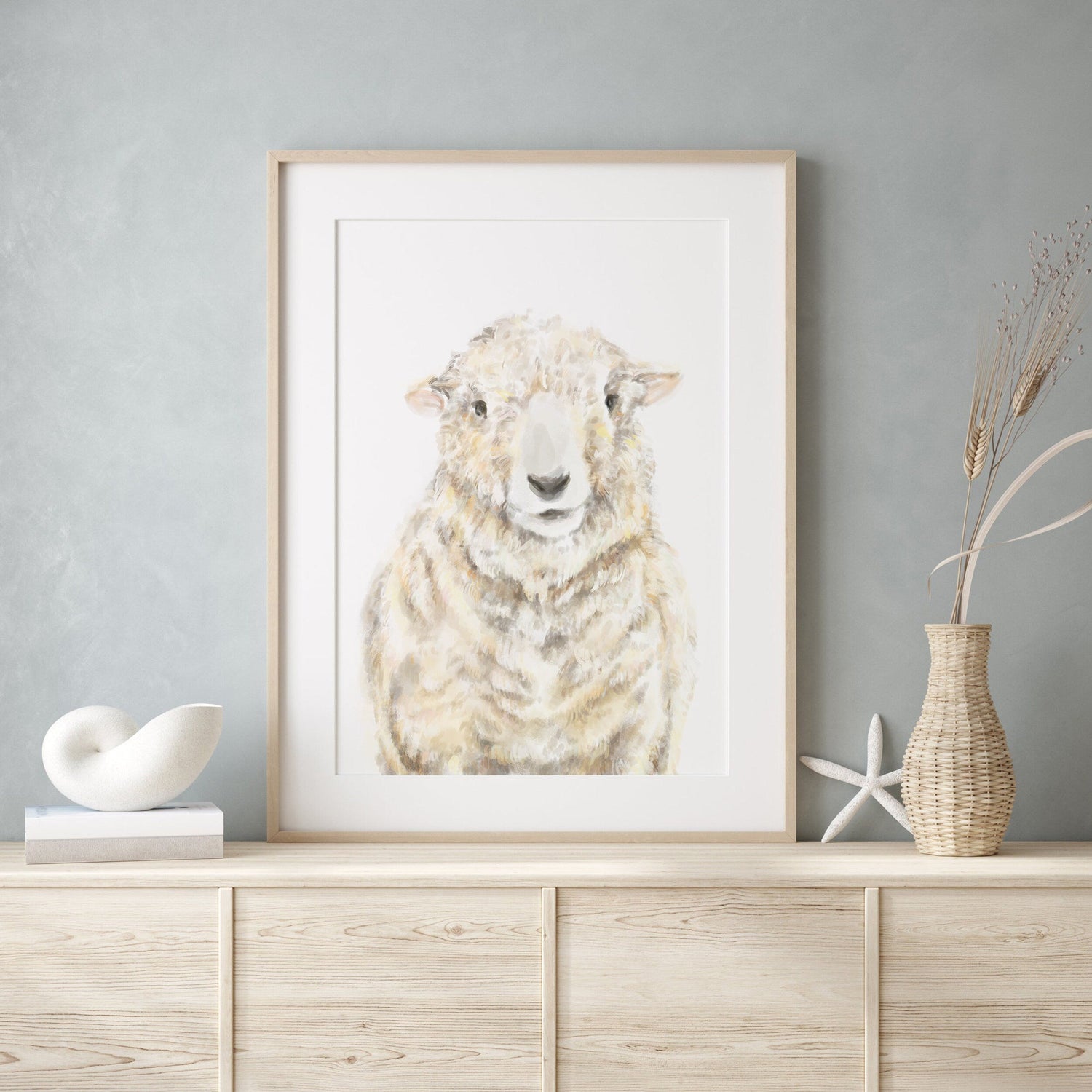 Farmhouse Sheep Art Print -