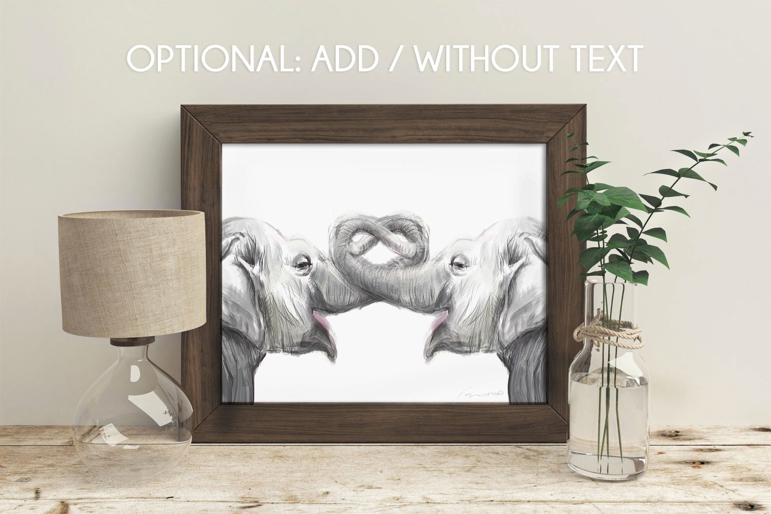 Personalized Elephants Art Print