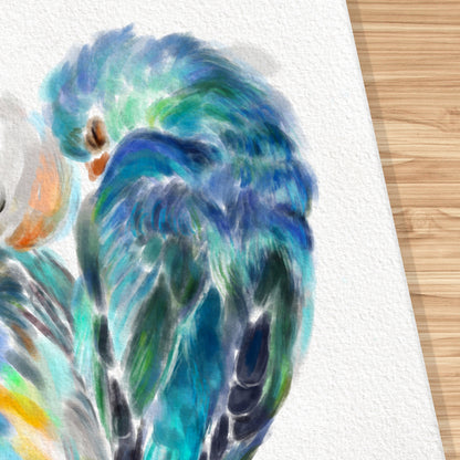 Personalized Unique Wedding Gift: Lovebird Painting for Couples