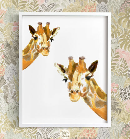 Giraffe Art Print- Safari Wall Decor