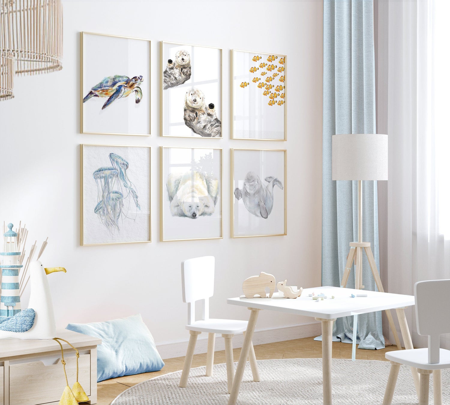 Sea Otter Watercolor Art Print