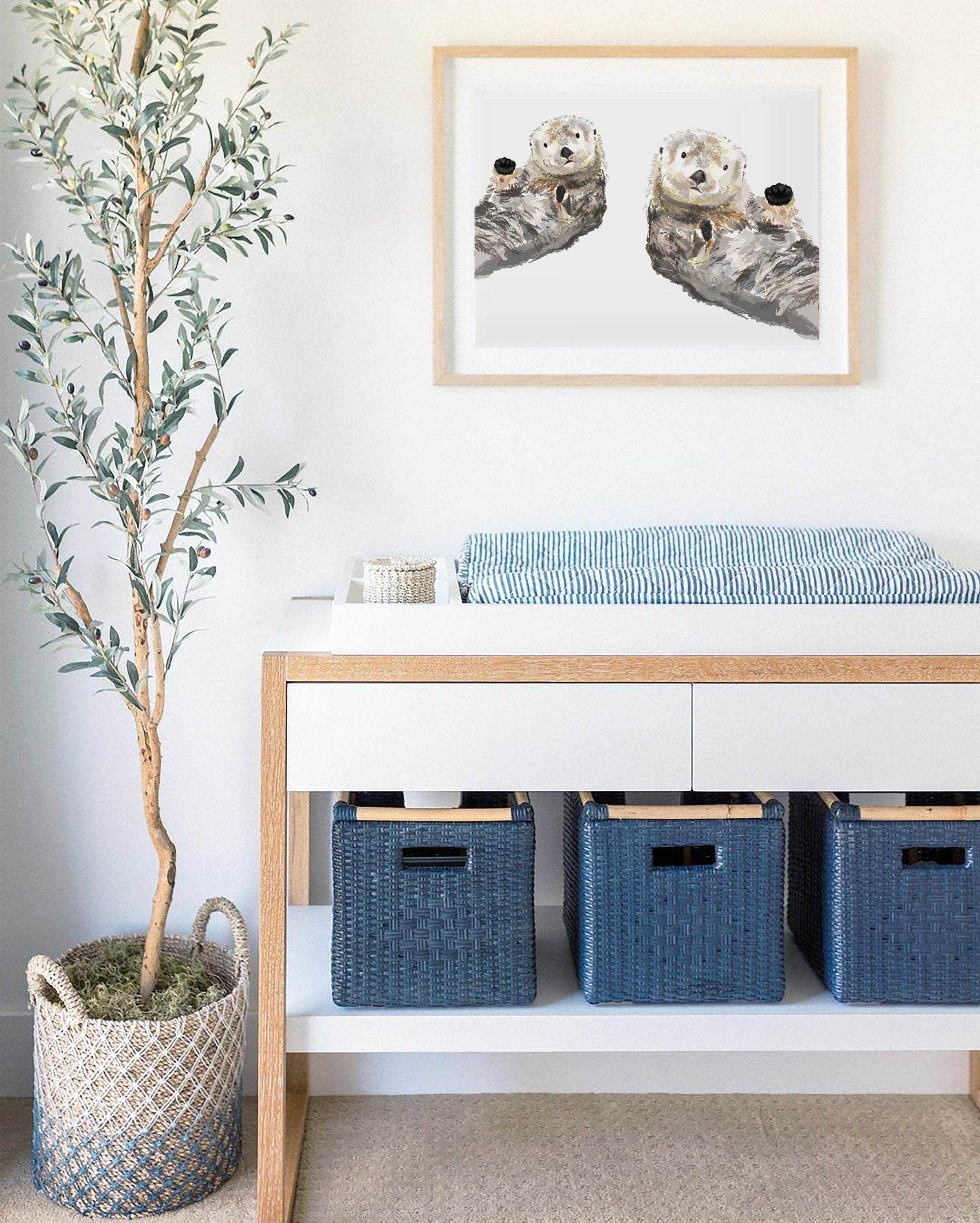 Sea Otter Watercolor Art Print