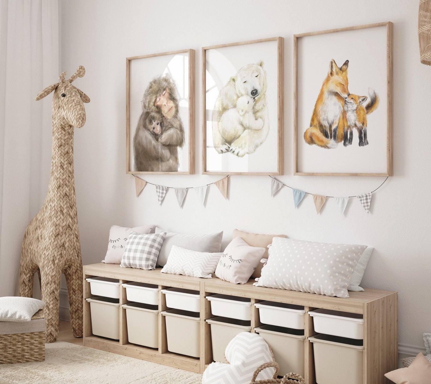 Polar Bear Baby and Mother Art Print