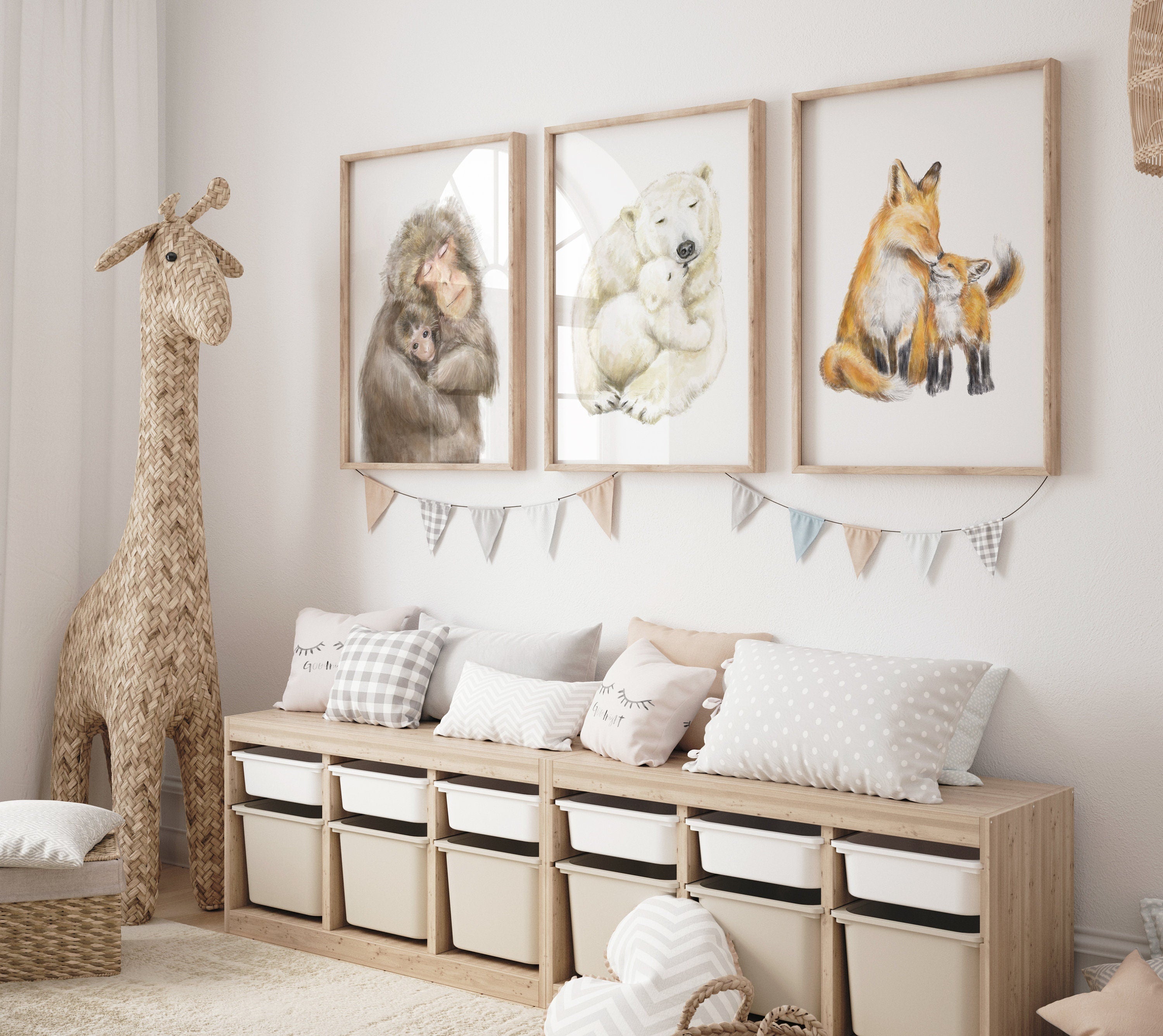 Polar Bear Baby and Mother Art Print