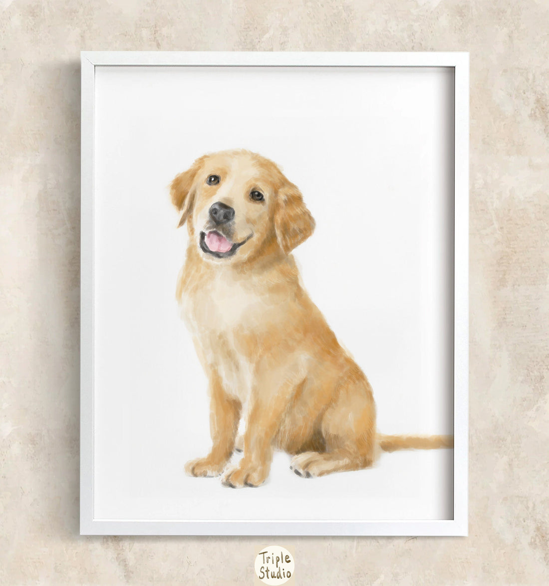 Golden Retriever Puppy Art Print: Cute Dog Lover Gift