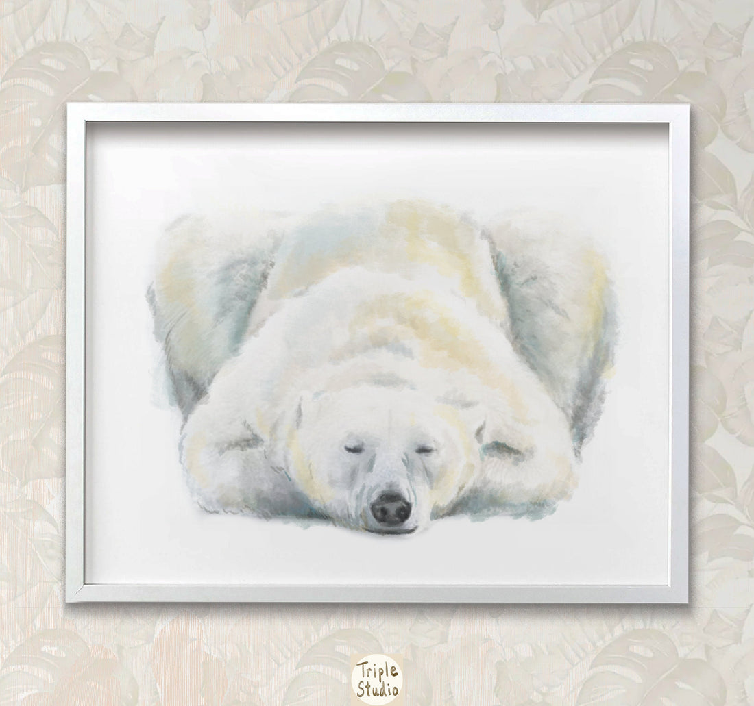 Polar Bear Sweet Dreams Minimalist Art Print