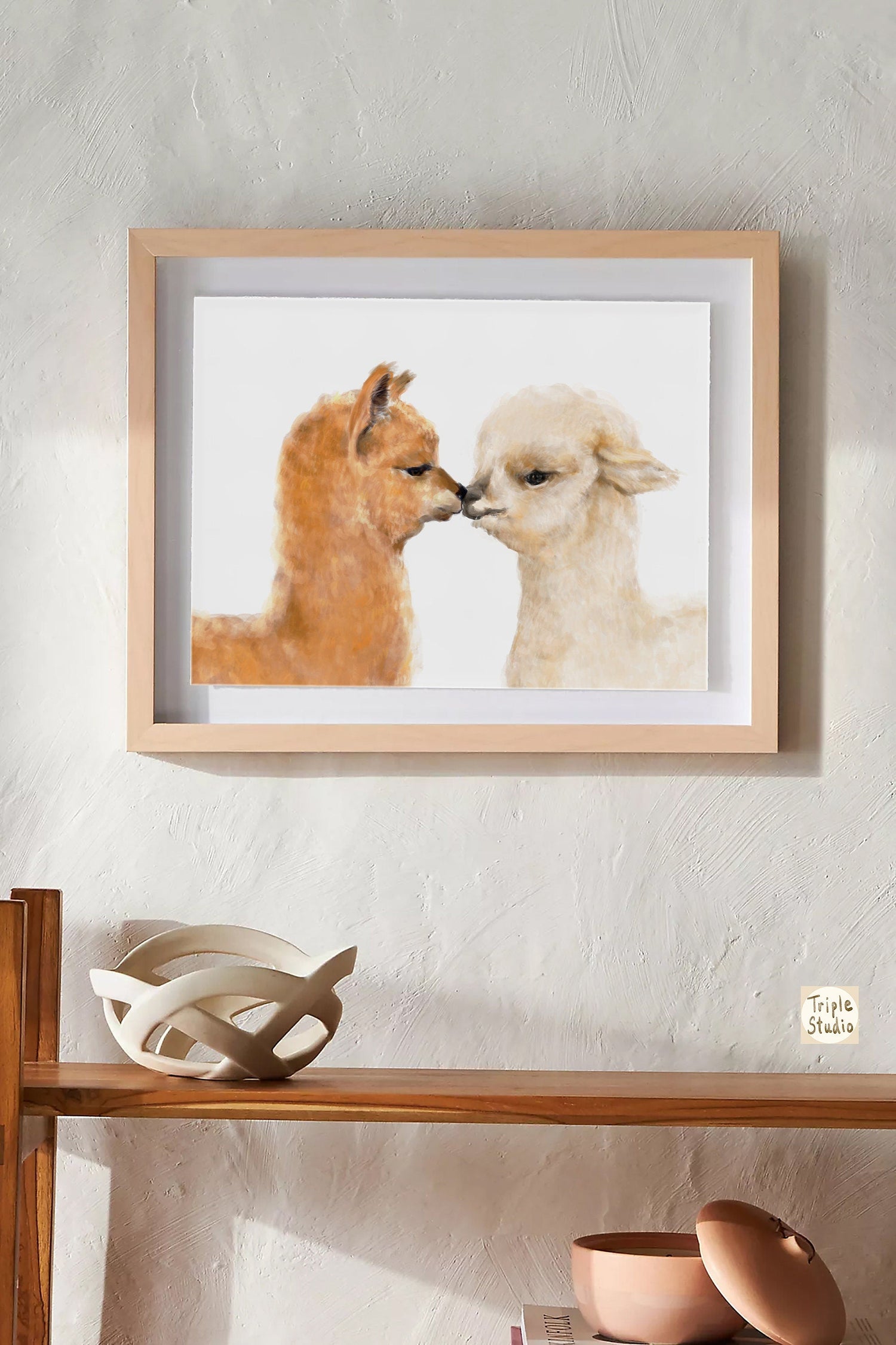 Alpaca Kiss Wall Art: Hugs and Kisses