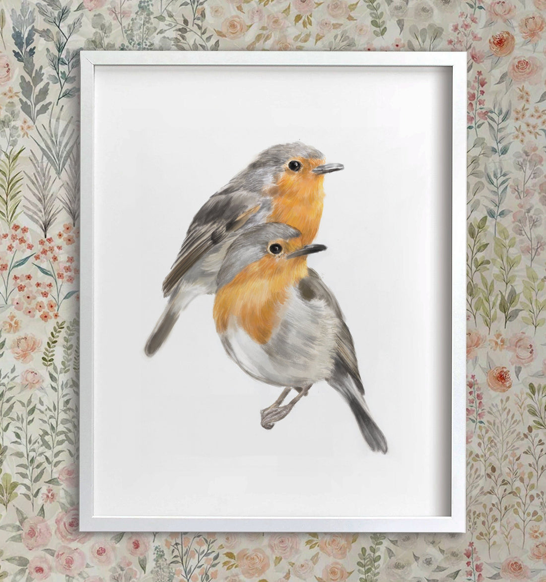Robin Bird Friendship Print: Scandinavian Wall Decor for Couples