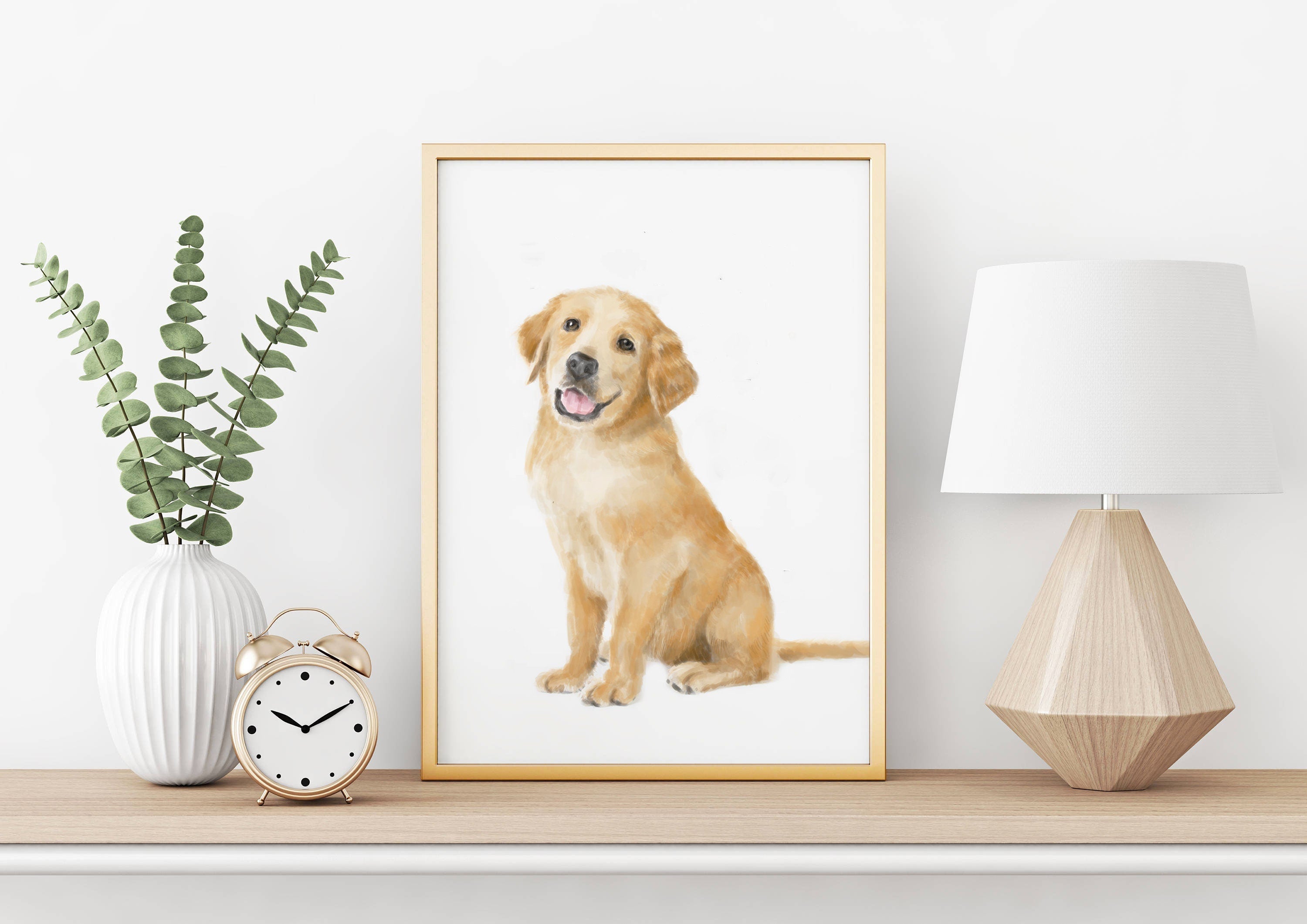 Golden Retriever Puppy Art Print: Cute Dog Lover Gift