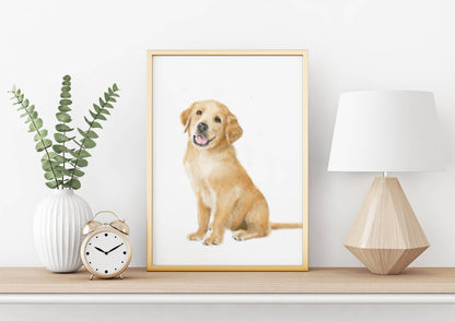 Golden Retriever Puppy Art Print: Cute Dog Lover Gift