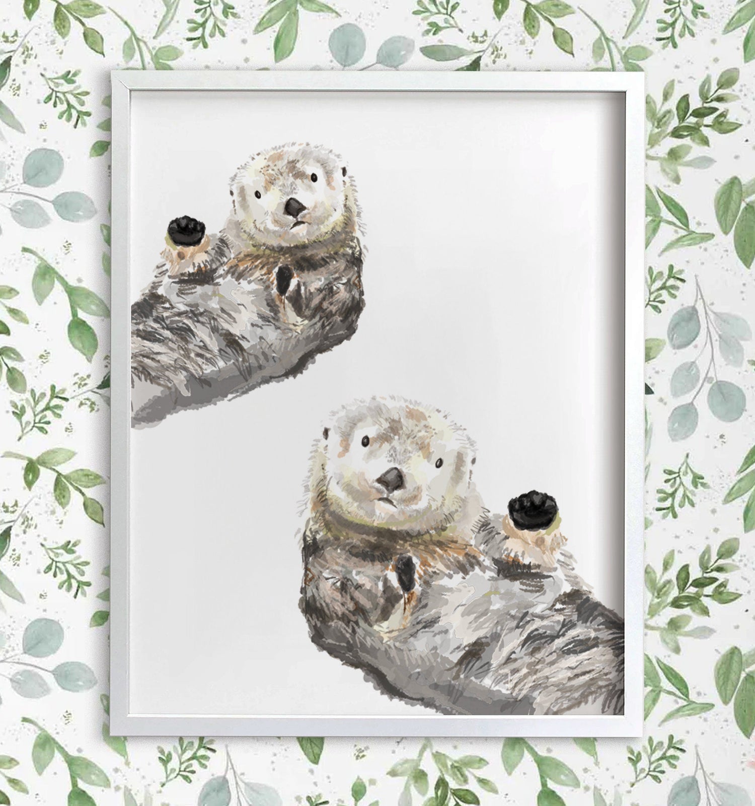 Sea Otter Watercolor Art Print