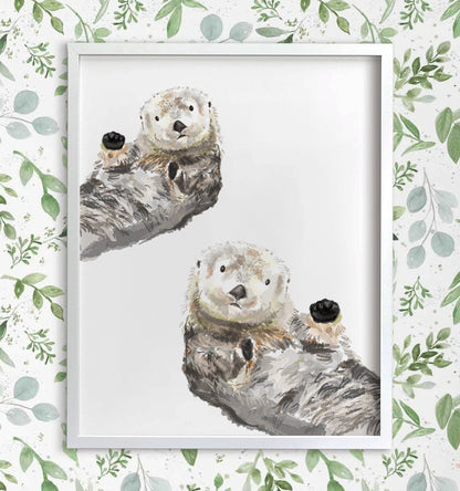Sea Otter Watercolor Art Print