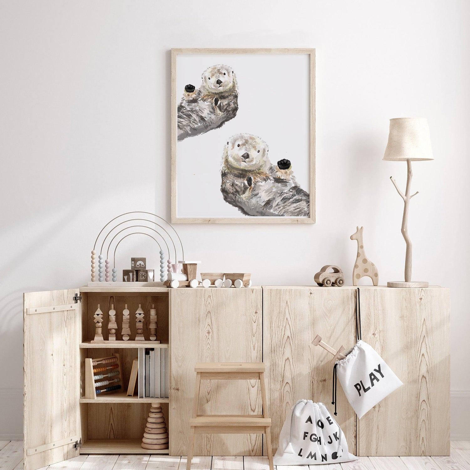 Sea Otter Watercolor Art Print