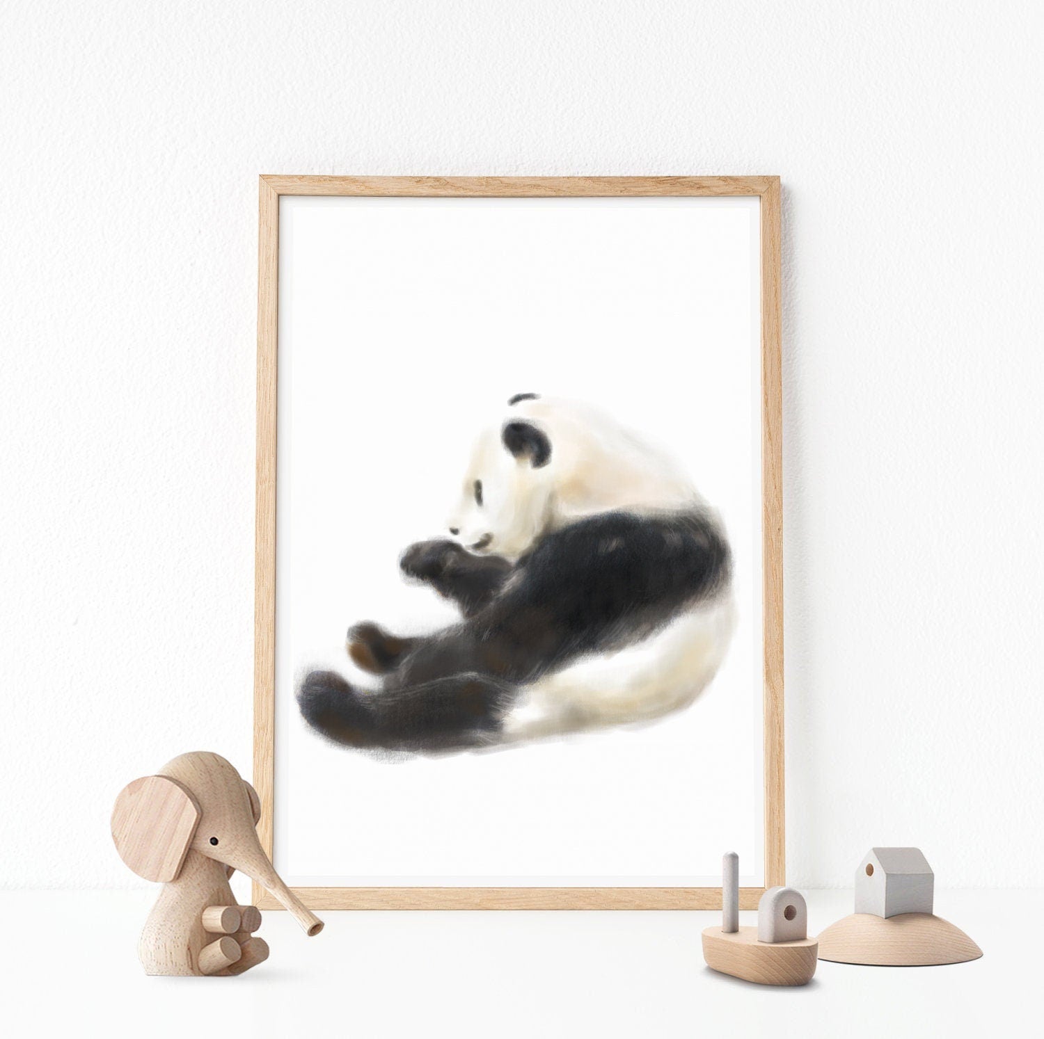 Panda Nursery Watercolor Painting