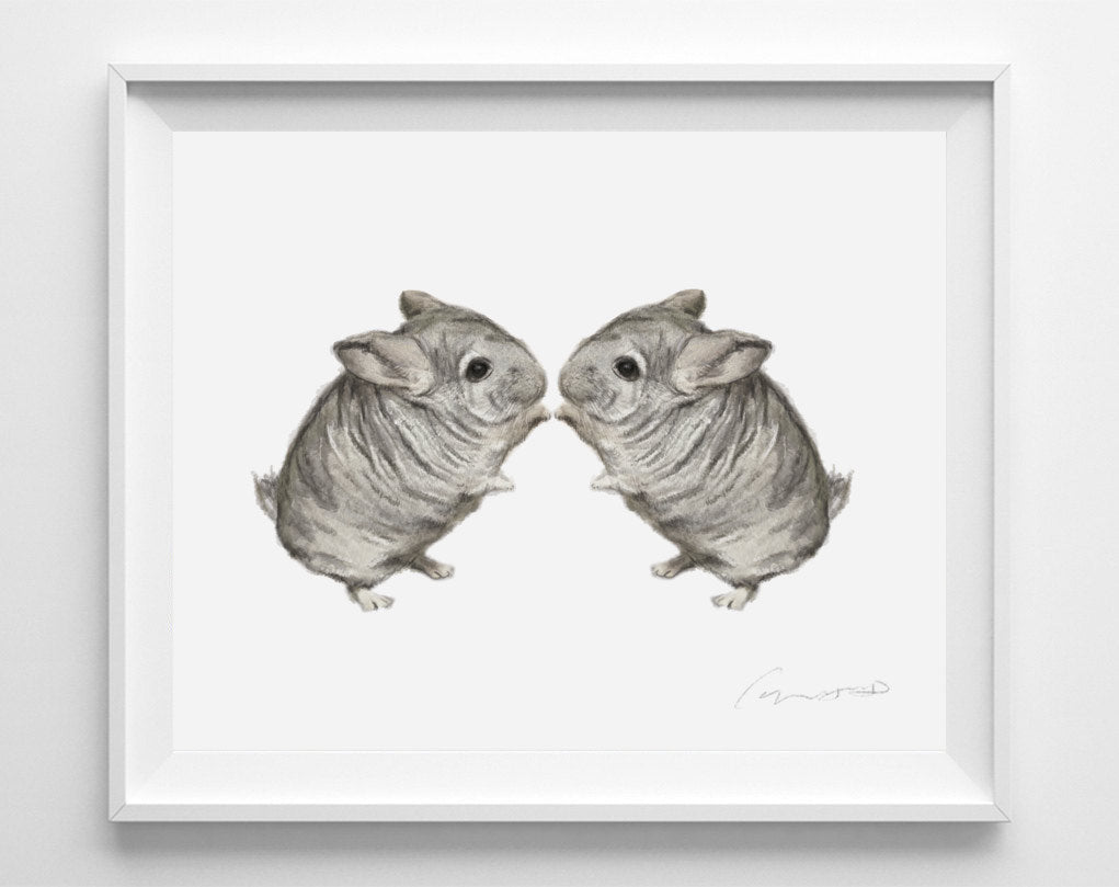 Chinchilla Twins Art Print