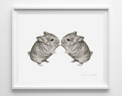 Chinchilla Twins Art Print