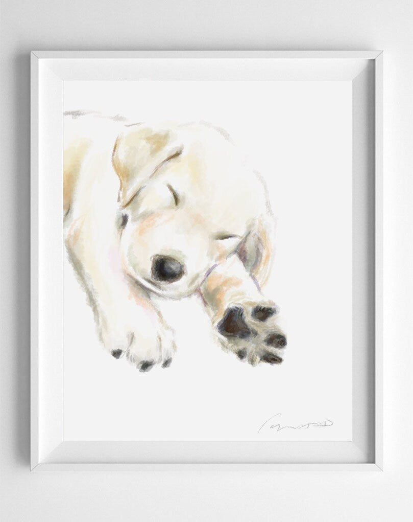 Puppy Dog Art Print: Original Watercolor Painting