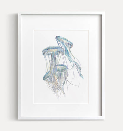 Jellyfish Wall Art | Modern Ocean Watercolor Painting