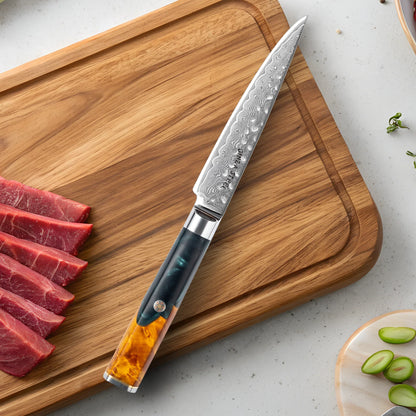 Kaze Katana 6″ Utility Knife | Damascus Steel by Ginza Steel