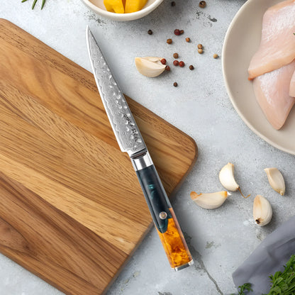 Kaze Katana 6″ Utility Knife | Damascus Steel by Ginza Steel