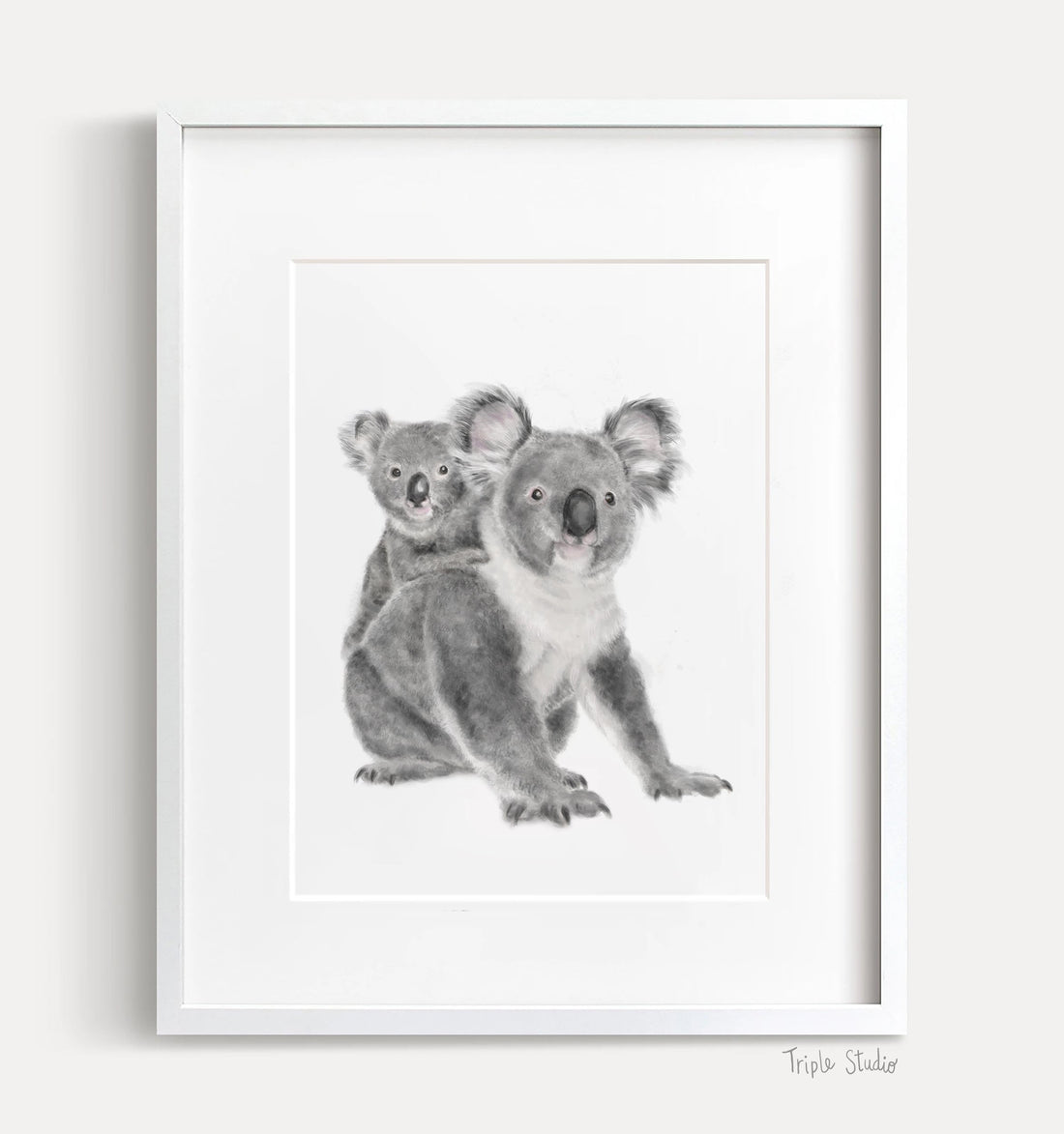 Baby Koala Joey and Mom Wall Art
