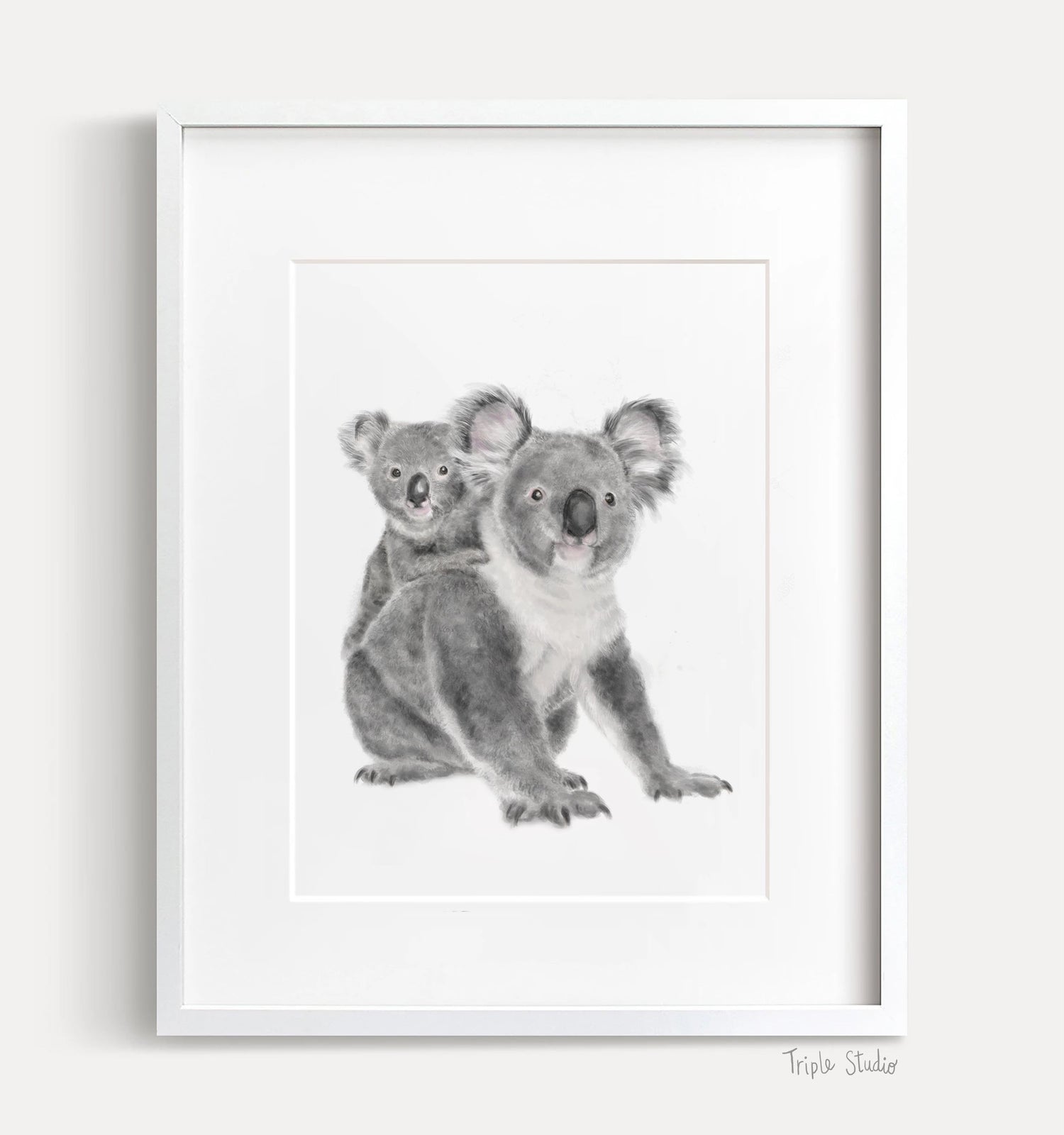 Baby Koala Joey and Mom Wall Art