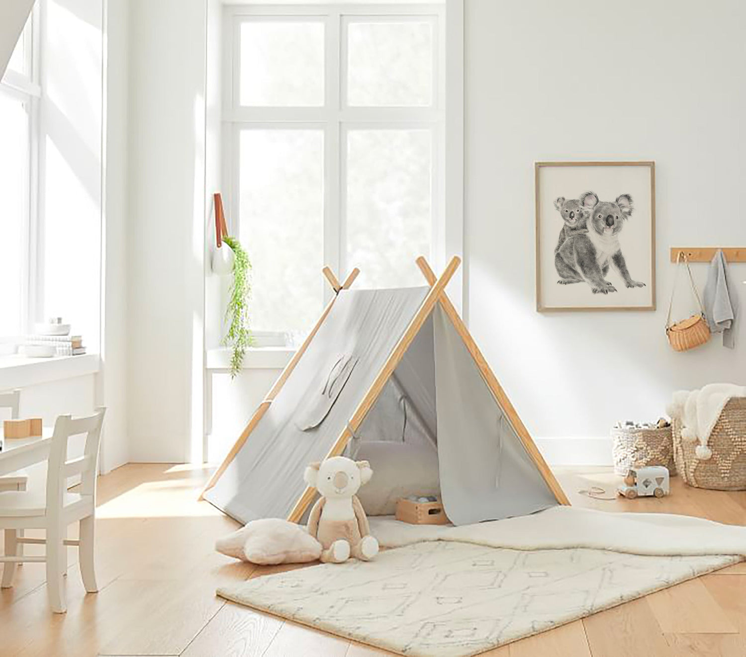 Baby Koala Joey and Mom Wall Art